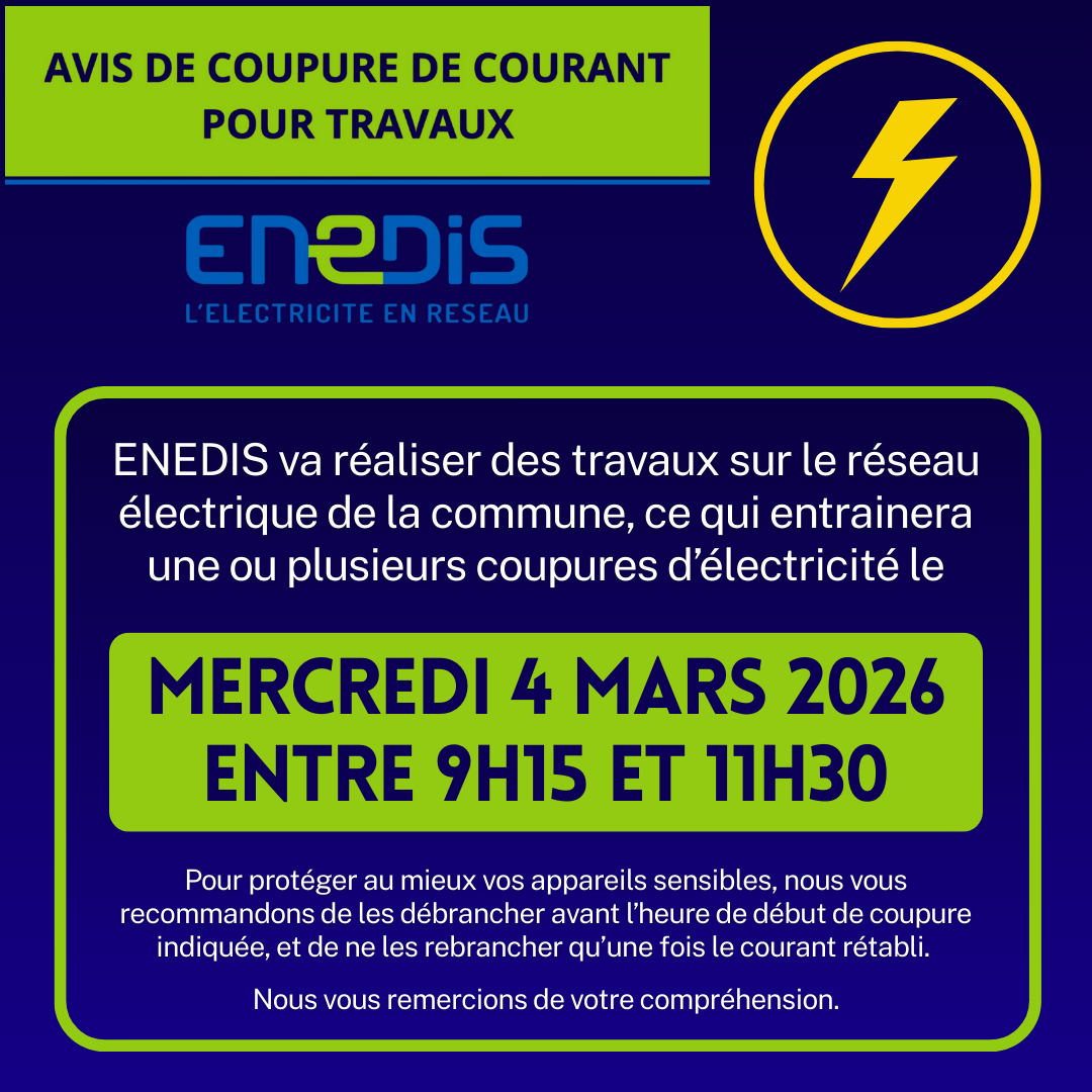 COUPURE ELECTRIQUE ENEDIS PANNEAU POCKET SITE