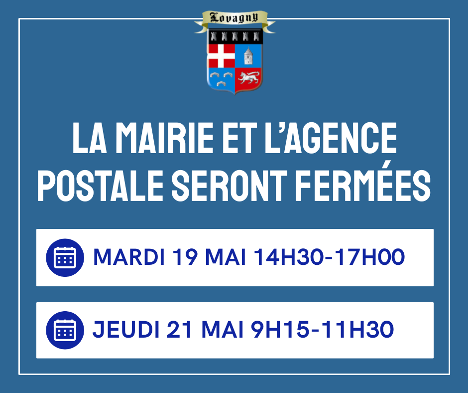 FERMETURE MAI 2026