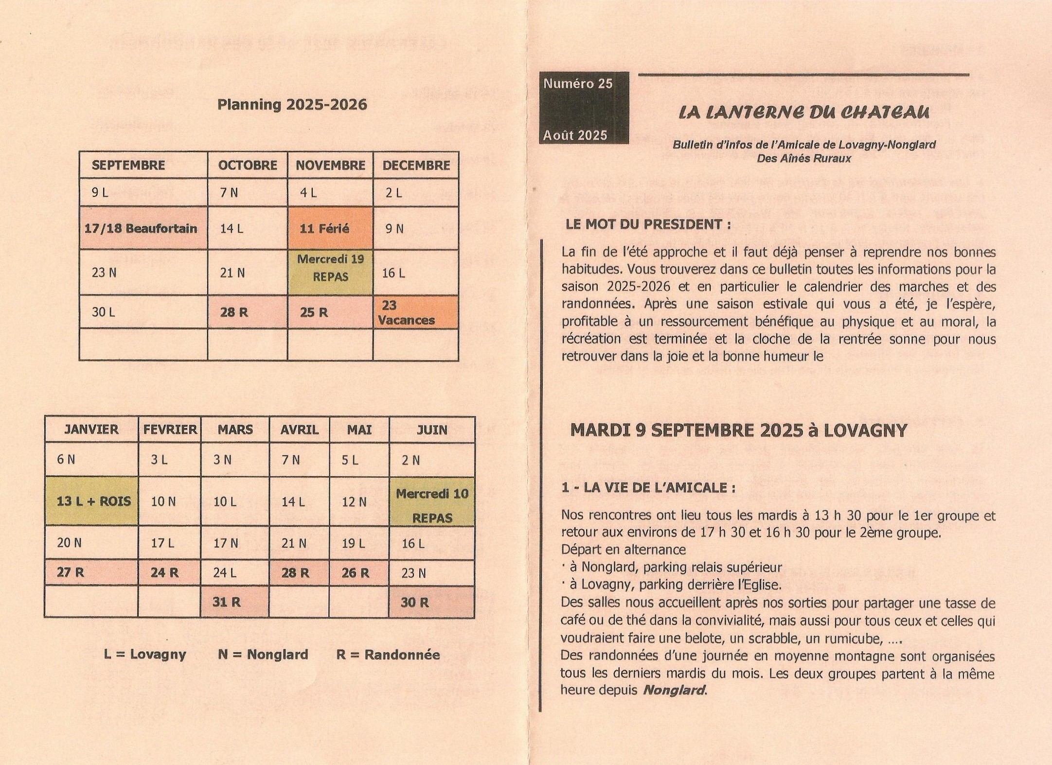 Lanterne du Château N25 2025 2026 Page 1 et 4