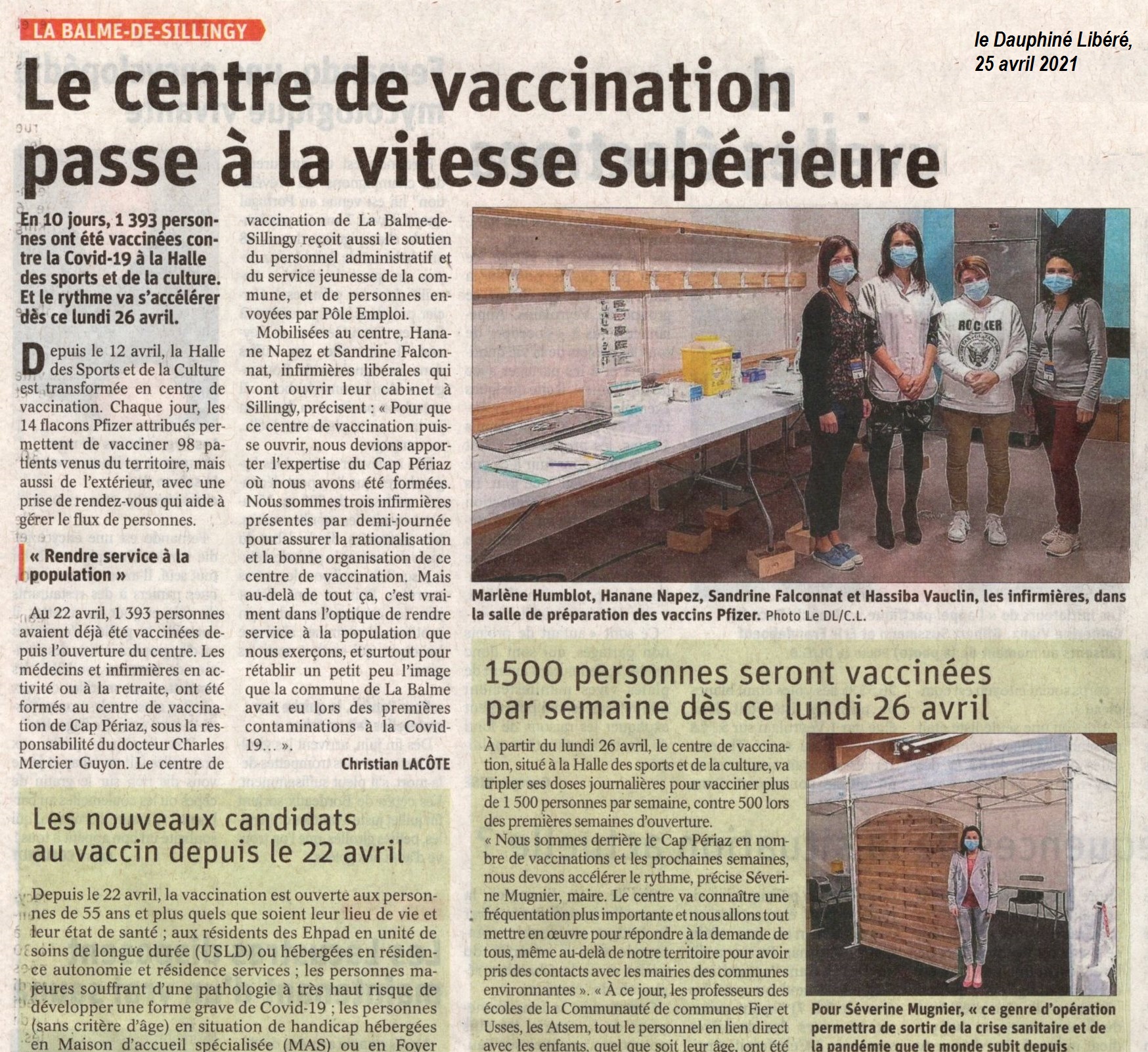 2021 04 25 centre de vaccination la balme de sillingy