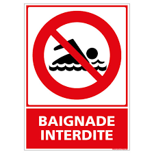 panneau baignade interdite